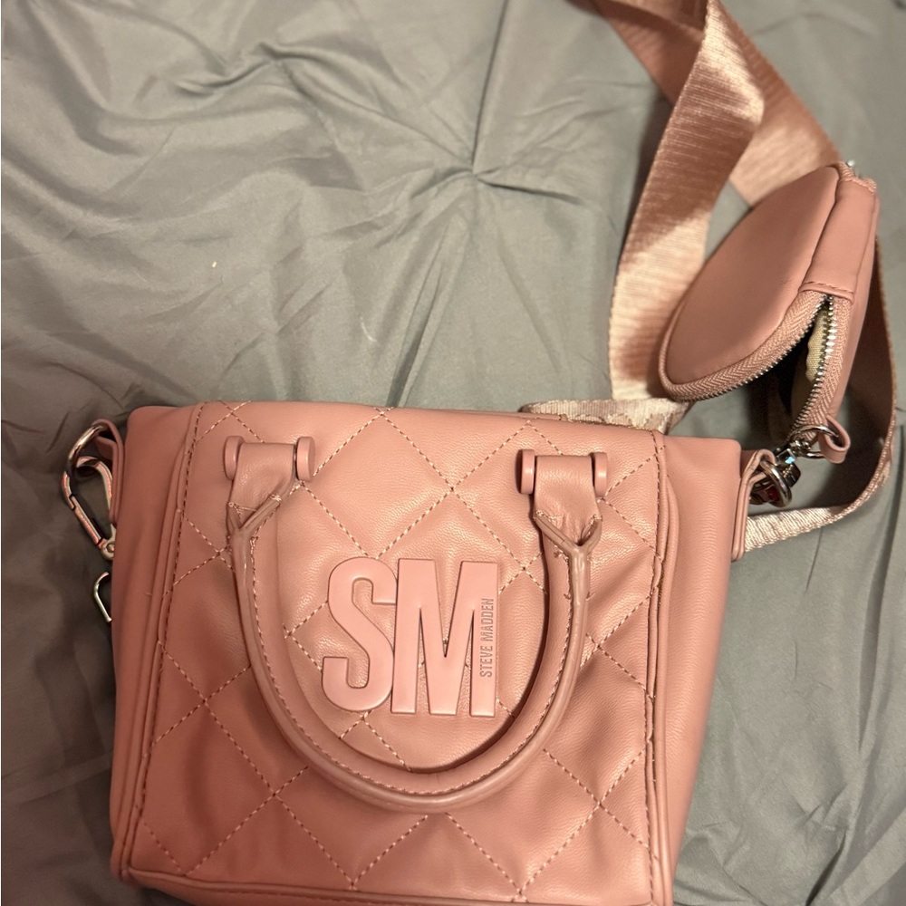 Steve Madden Blush Quilted Crossbody Bag